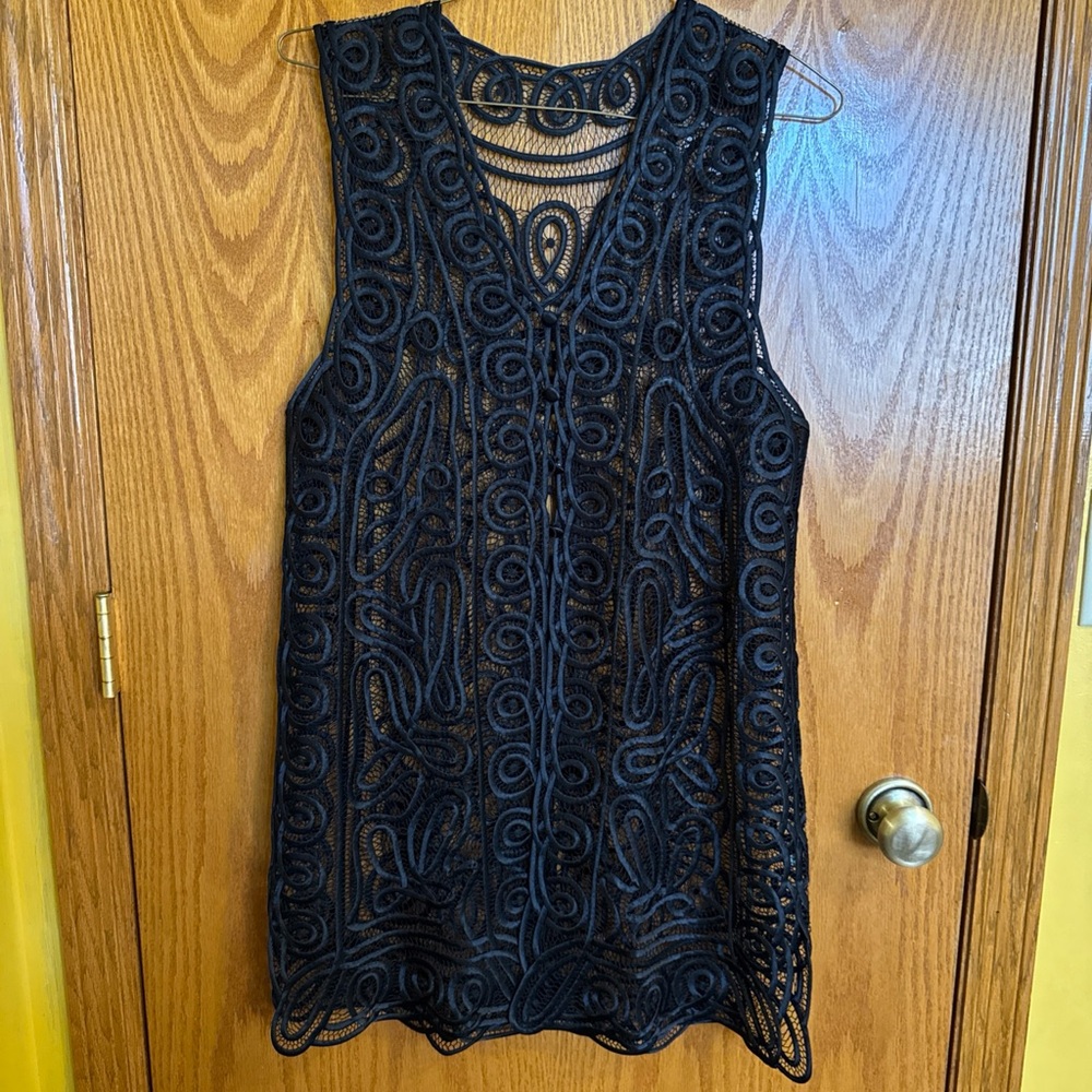 Purchased in Italy Hand crocheted 100% silk lace vest